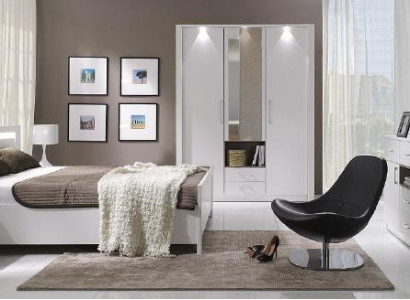 Elegant white bed in a sophisticated contemporary style in premium quality